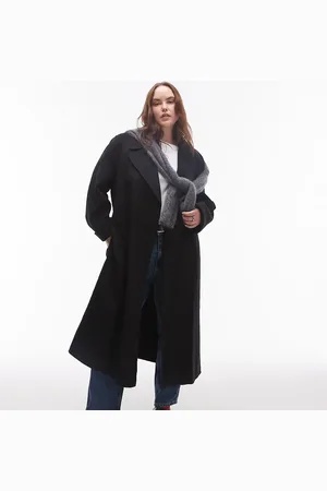 MANGO Abrigo con lazada en la cintura de lana de Curve