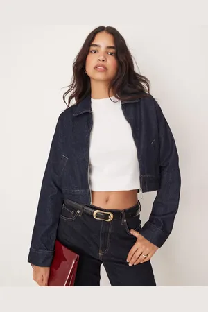 Calvin Klein Chaqueta vaquera azul oscuro con cremallera de