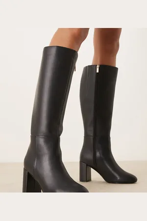 New Look Botas por la rodilla negras con tacón de bloque de