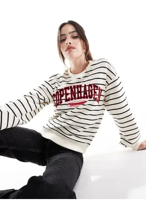 Threadbare Sudadera a rayas con logo y texto "Copenhagen" de