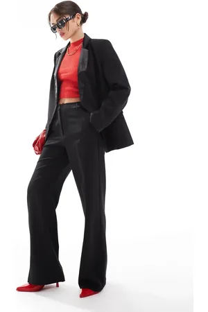 ASOS Pantalones de esmoquin rojos de corte sartorial y pernera recta de (parte de un conjunto)