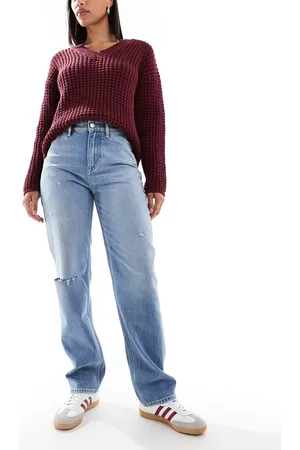 Tommy Hilfiger Vaqueros de corte recto slim y talle alto con lavado claro Izzie de -Azul
