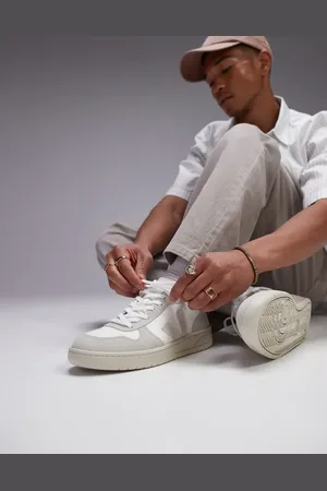 Veja Zapatillas de deporte blancas y color piedra natural de ante y B-Mesh V-10 de