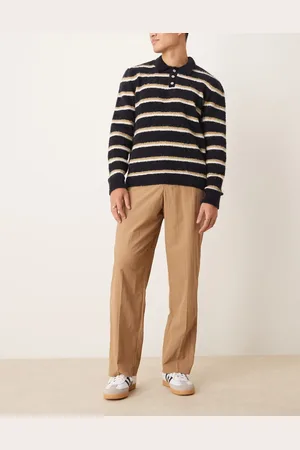 ASOS Pantalones de vestir color piedra de pernera ancha y talle alto de -Marrón