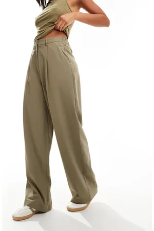 Miss Selfridge Pantalones de sastre caquis de pernera ancha de -Verde