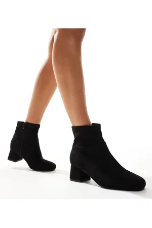 Yours Botas negras elásticas con tacón grueso de