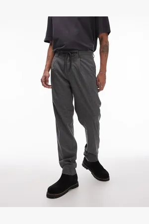 SELECTED Pantalones grises de corte tapered estándar de