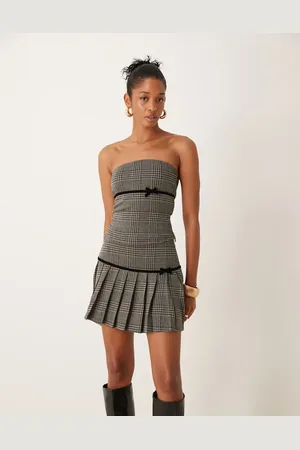 ASOS Minifalda a plisada con detalle de cinta de (parte de un conjunto)-Multicolor