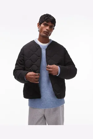 Topman Chaqueta bomber negra guateada de