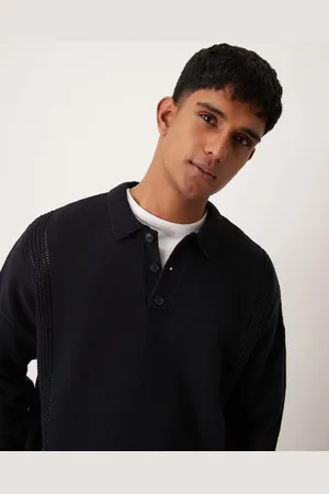 ASOS Polo de corte cuadrado extragrande a rayas de punto pointelle de -Verde