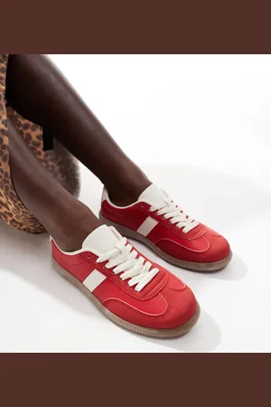 London Rebel Zapatillas de deporte rojas con suela de goma Cally de
