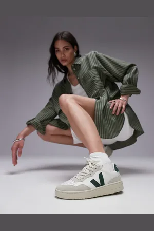 Veja Zapatillas de deporte blancas y verdes V-90 de