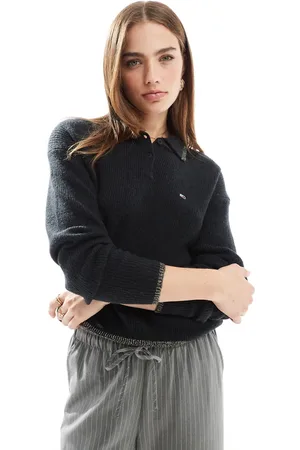 Tommy Hilfiger Jersey con cuello tipo polo y detalles tipo purpurina de
