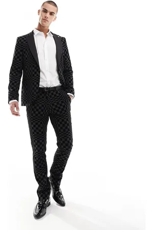 Twisted Tailor Pantalones de traje con estampado de cuadros dameros de (parte de un conjunto)-Multicolor