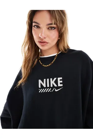 Nike Sudadera negra extragrande con estampado gráfico Swoosh de
