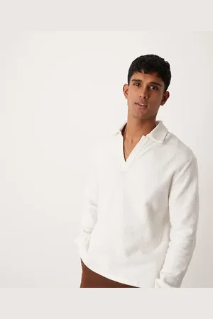 Calvin Klein Polo blanco hueso de manga larga de punto suave exclusivo en ASOS de