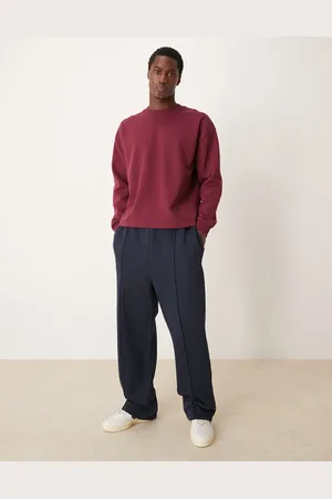 ASOS Camiseta burdeos de corte cuadrado y manga larga extragrande de punto entrelazado premium de 300 g/m2 de -Rojo
