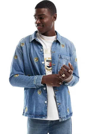 Tommy Hilfiger Sobrecamisa vaquera azul medio con escudo de