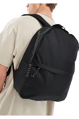 ASOS Mochila negra de nailon con asa a contraste de