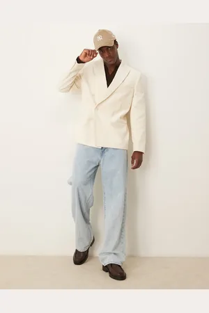 ASOS Americana color de corte slim de pana de -Beis neutro