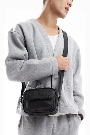 ASOS Bandolera negra con diseño grabado de cuero sintético de