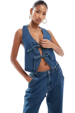 Aria Cove Chaleco vaquero con detalle de lazada de (parte de un conjunto)