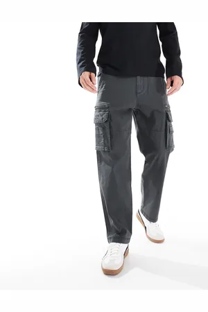Hollister Pantalones cargo negros utilitarios de corte suelto de
