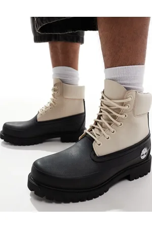 Timberland Botas de 6" negras y beis impermeables de