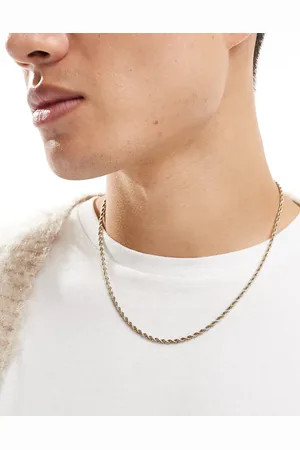 ASOS Collar plateado y dorado estilo cadena barco de acero inoxidable resistente al agua de