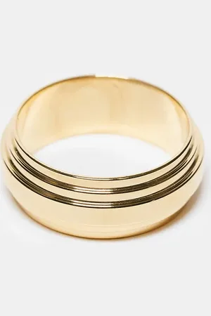 Icon Brand Anillo de banda con diseño estriado de acero inoxidable Seventies City de
