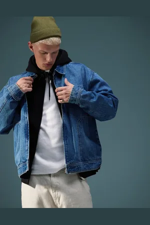 ASOS Chaqueta vaquera azul extragrande de estilo worker con lavado medio de