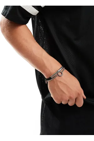 Icon Brand Set de pulseras plateadas de