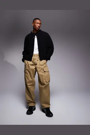 ADPT. Pantalones cargo color tostado de corte tapered globo de -Marrón