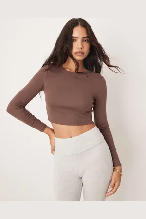 New Look Top de manga larga con cuello redondo de