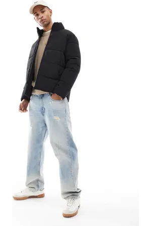 Only & Sons Chaqueta de plumas negra con cuello alzado de