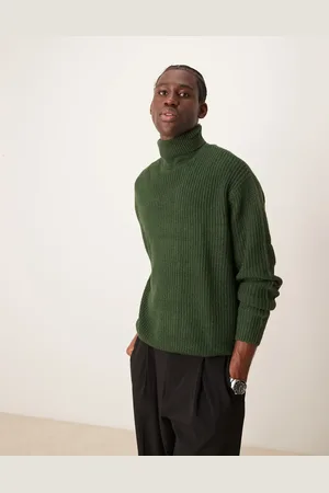 ASOS Jersey extragrande con cuello vuelto de punto inglés acanalado de