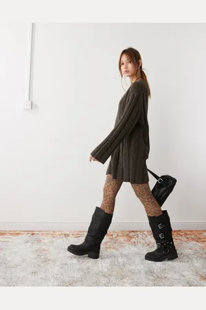 Weekday Vestido corto jaspeado de punto de canalé grueso Fiona exclusivo en ASOS de