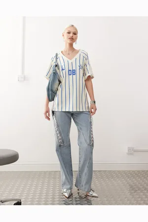 Lioness Vaqueros azul lavado con detalle de cordones de (parte de un conjunto)