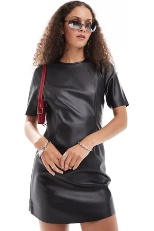 Noisy May Vestido corto de cuero sintético de