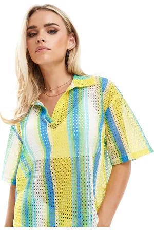 Extro & Vert Petite Camisa multicolor a rayas de croché de (parte de un conjunto)