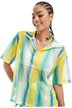 Extro & Vert Tall Camisa multicolor a rayas de croché de (parte de un conjunto)