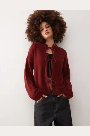 Reclaimed Cárdigan con lazada delantera de -Rojo