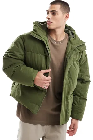 ASOS Chaqueta de plumas caqui extragrande con detalle de costuras de