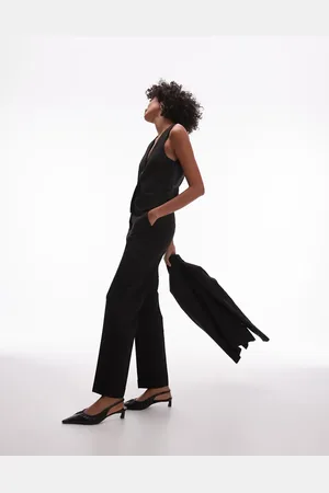 MANGO Pantalones de traje negros de corte slim de (parte de un conjunto)