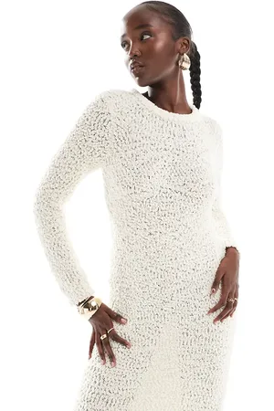 ONLY Vestido midi de punto texturizado de - neutro