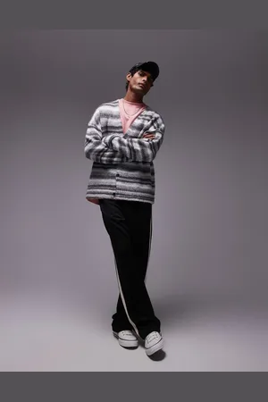 Topman Cárdigan extragrande con patrón abstracto de