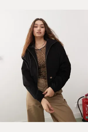 Dickies Chaqueta negra con capucha de pana de