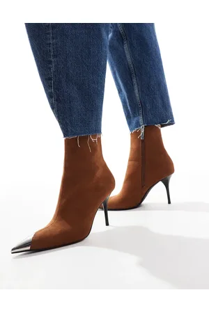 ASOS Botas color tostado de tacón alto con puntera reforzada Ellis de - neutro