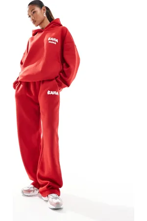 Kaiia Joggers rojos de pernera ancha de (parte de un conjunto)