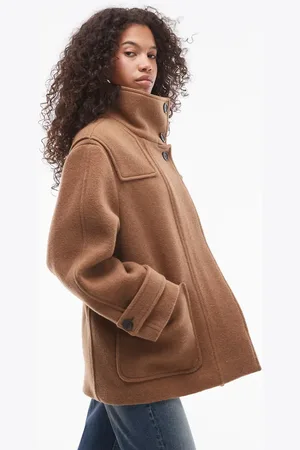 ARKET Chaqueta tipo trenca con cuello alzado, bolsillos de parche delanteros y detalle de canesú superpuesto de - neutro